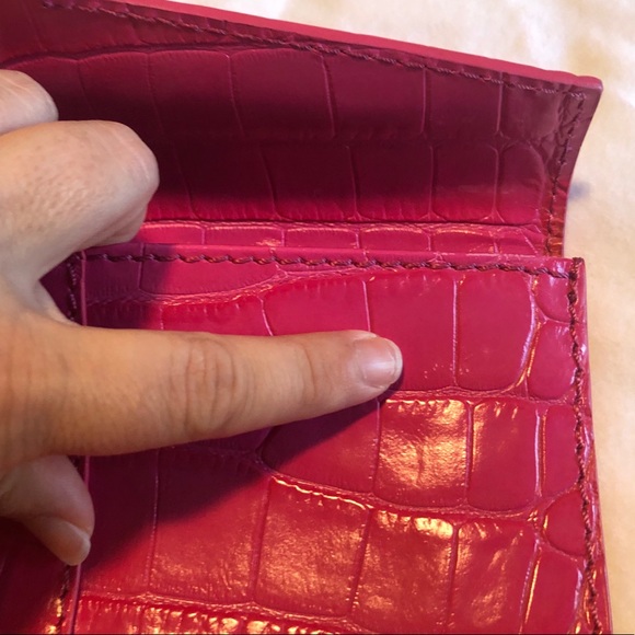 Jimmy Choo Fuchsia Mock Croc Clutch - Picture 8 of 8